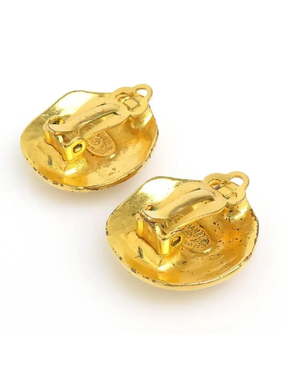 Auth Chanel Vintage Cc Logo Clip On #302708C28B